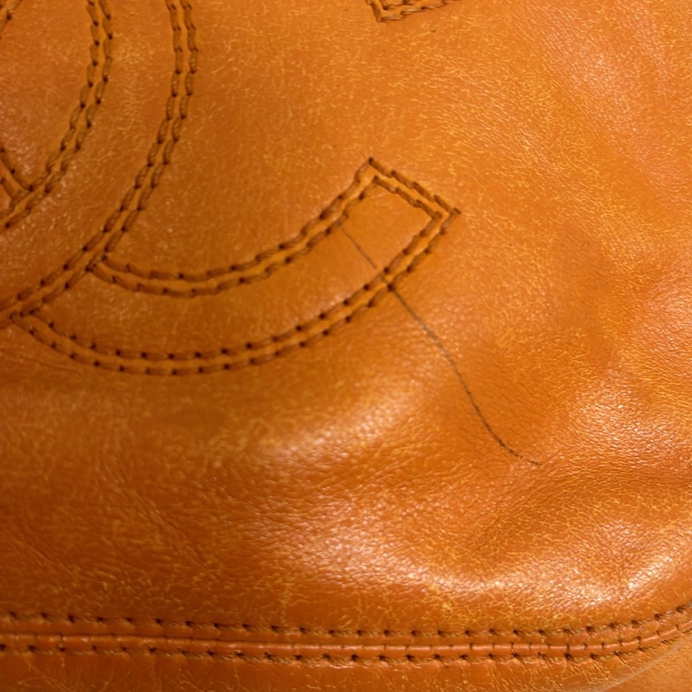 CHANEL Orange Lambskin backpack - Picture 15 of 17